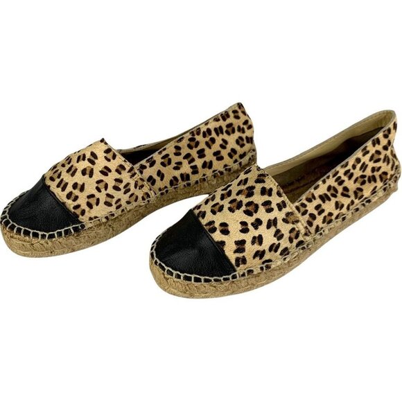 Aldo Womens Smolin Espadrille Flat Shoes Slip‎ On Cheetah Print Cap Toe 6.5 - Picture 3 of 8